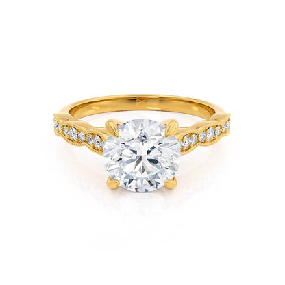 1.2 CT Round Pave Lab Grown Diamond Engagement Ring