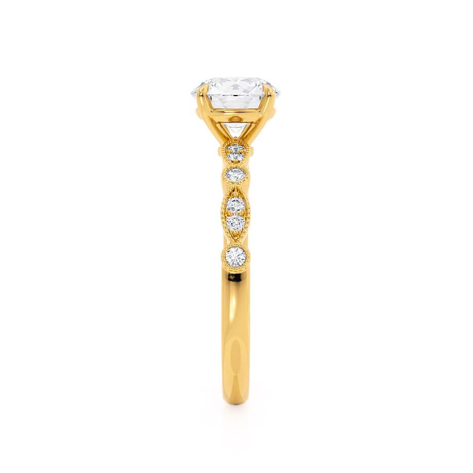 1 CT Round Pave Lab Grown Diamond Engagement Ring