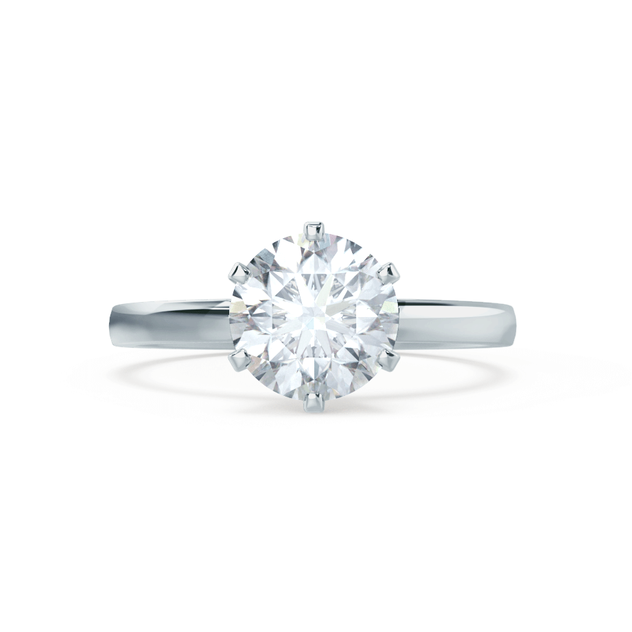 1.5 CT Round Solitaire Lab Grown Diamond Engagement Ring