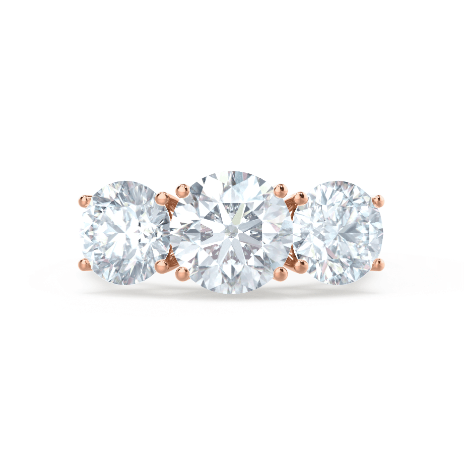 1.5 CT Round Three Stone Lab Grown Diamond Engagement Ring