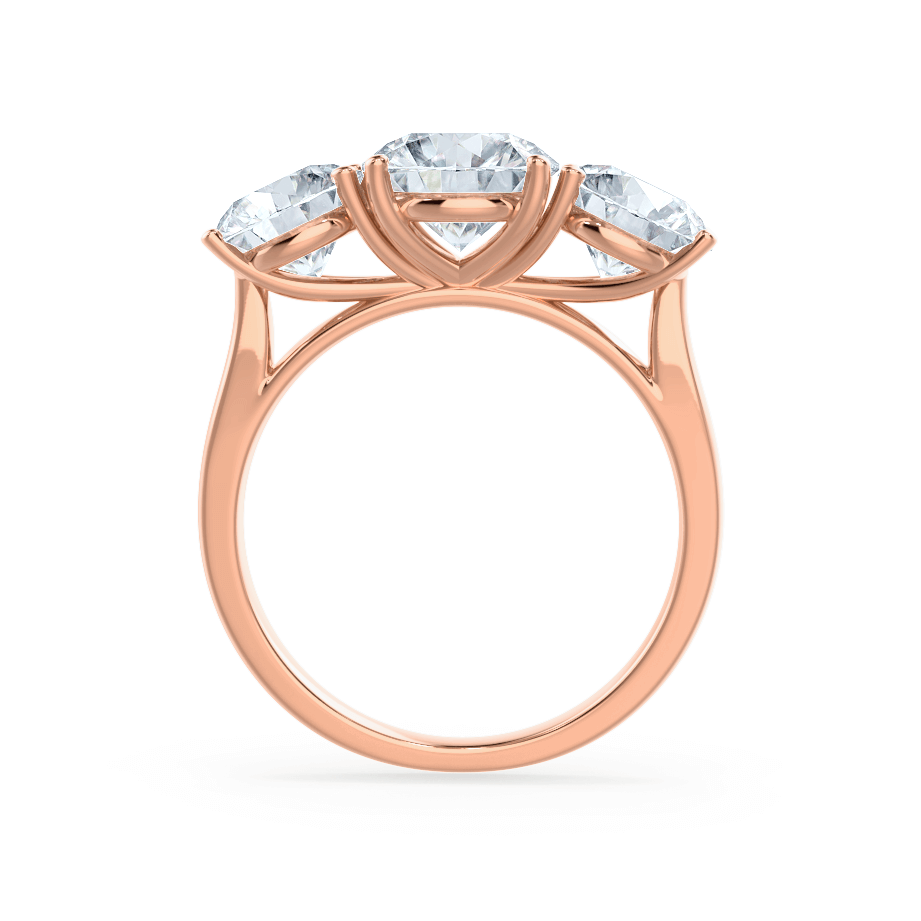 1.5 CT Round Three Stone Lab Grown Diamond Engagement Ring
