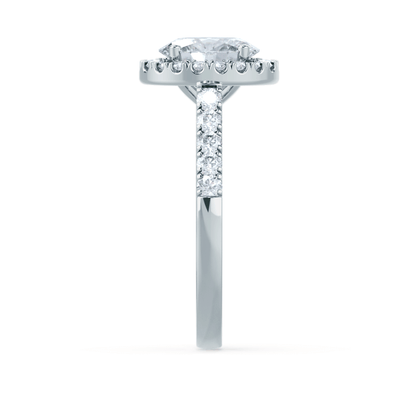 1.5 CT Oval Halo & Pave Lab Grown Diamond Engagement Ring