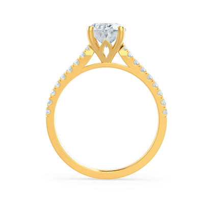 1.2 CT Round Pave Lab Grown Diamond Engagement Ring