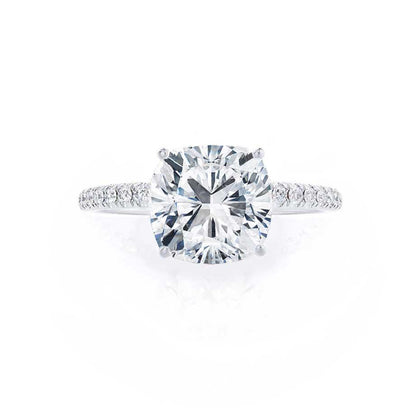 0.8 CT Cushion Pave Lab Grown Diamond Engagement Ring