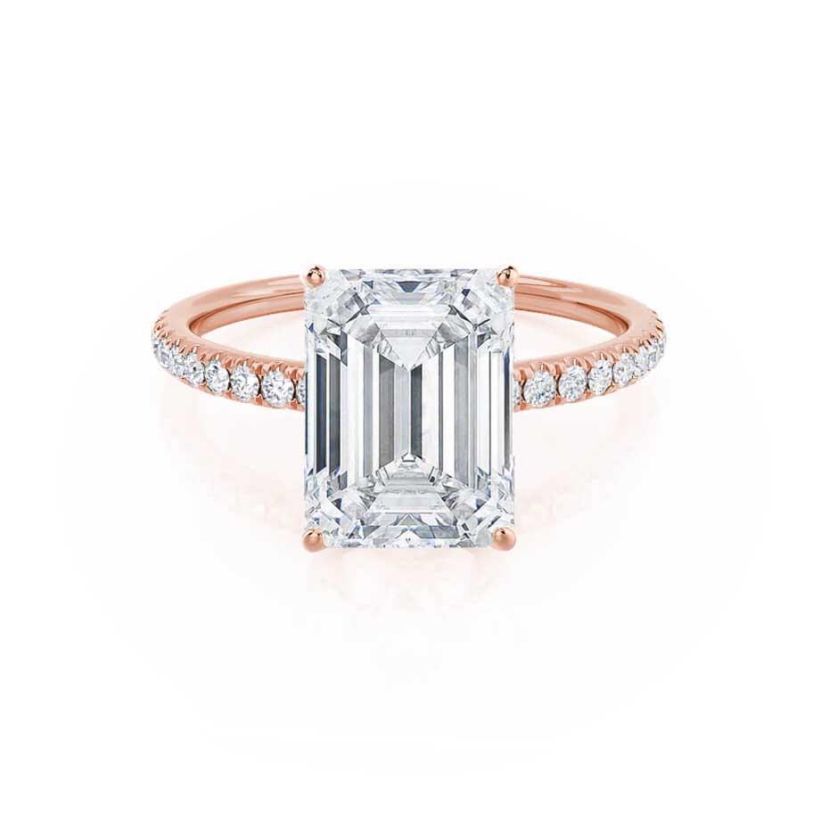 2.52 CT Emerald Pave Lab Grown Diamond Engagement Ring