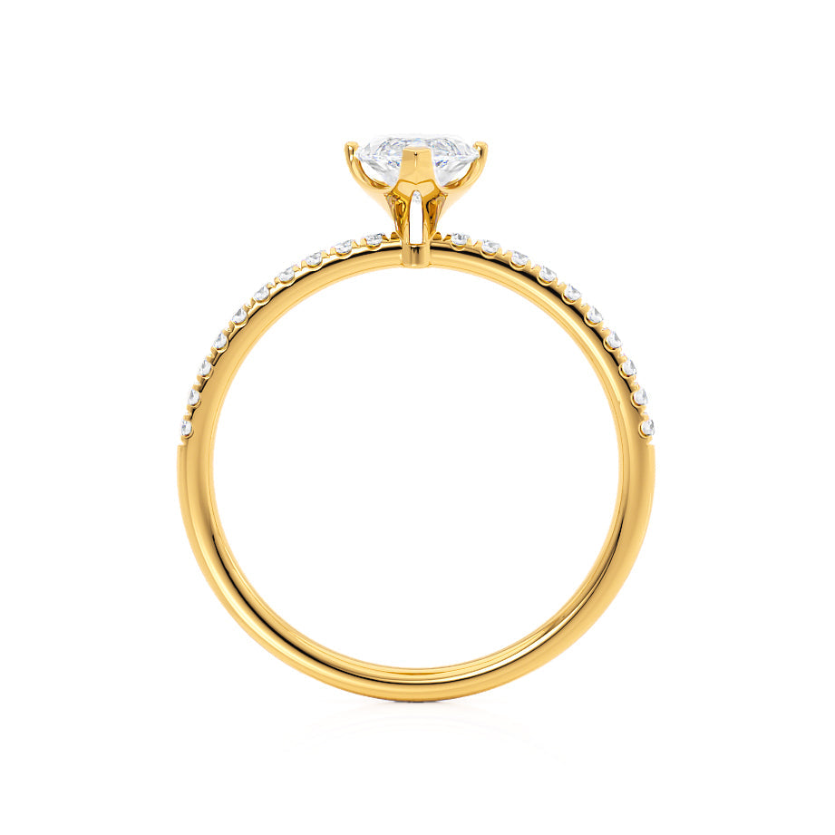 1 CT Marquise Pave Lab Grown Diamond Engagement Ring