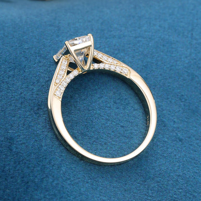 1.68 CT Radiant Pave Lab Grown Diamond Engagement Ring