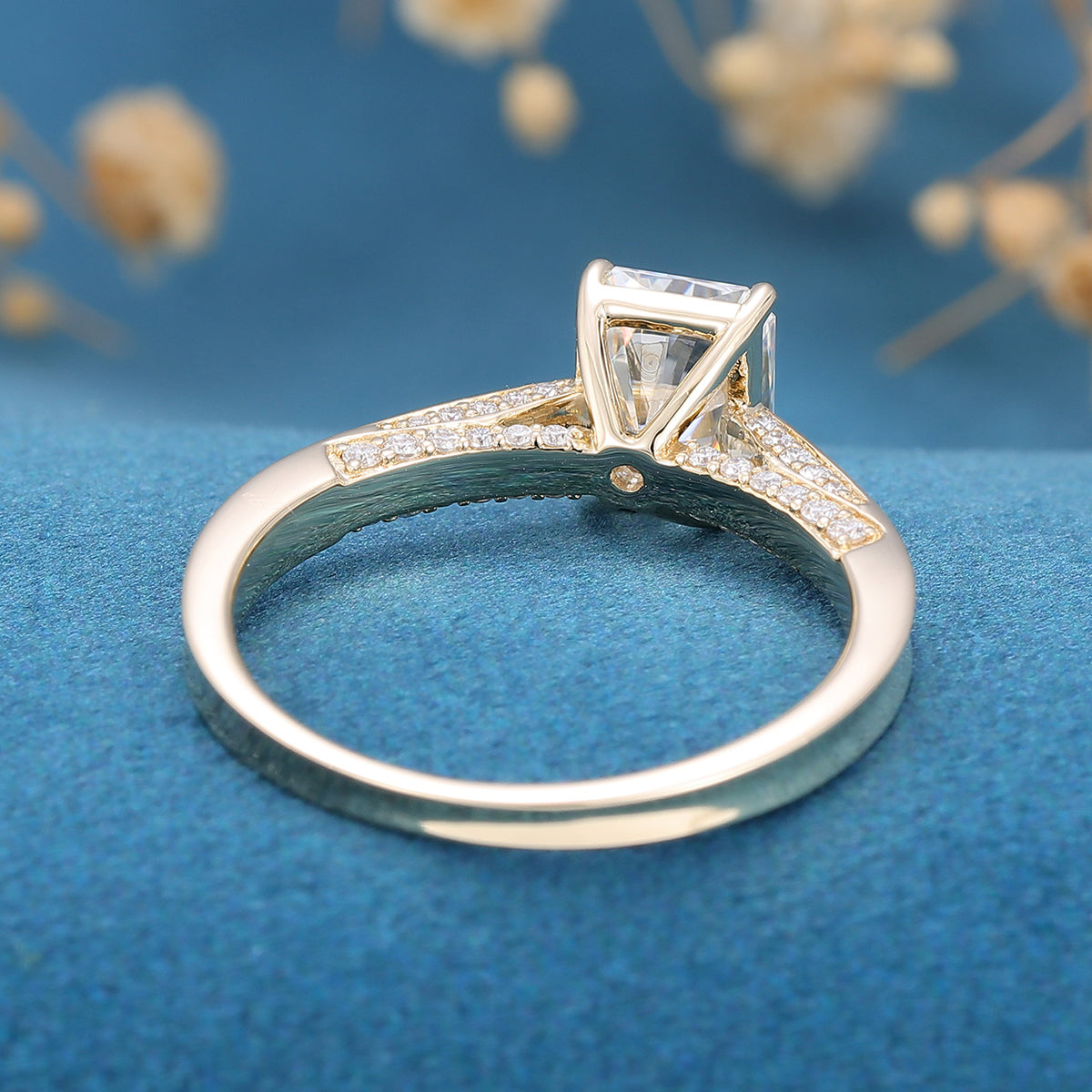 1.68 CT Radiant Pave Lab Grown Diamond Engagement Ring