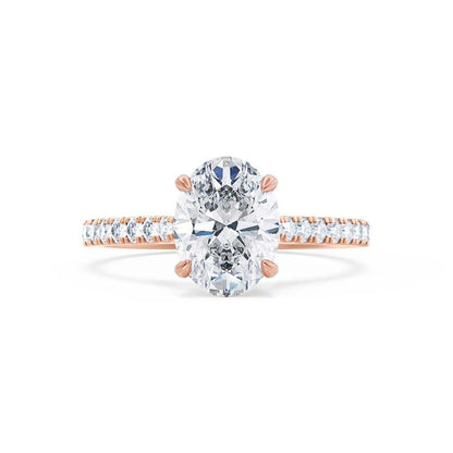 1.5 CT Oval Pave Lab Grown Diamond Engagement Ring