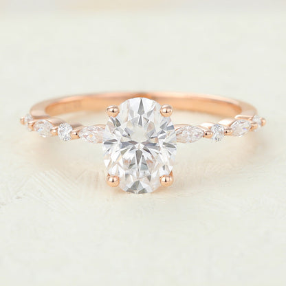 1.33 CT Oval Pave Lab-Grown Diamond Engagement Ring