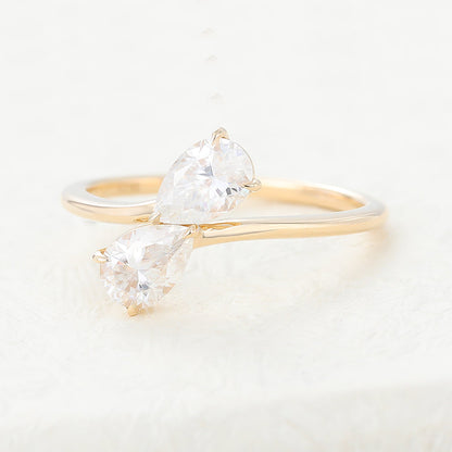 0.78 TCW Pear Toi Et Moi Lab-Grown Diamond Engagement Ring