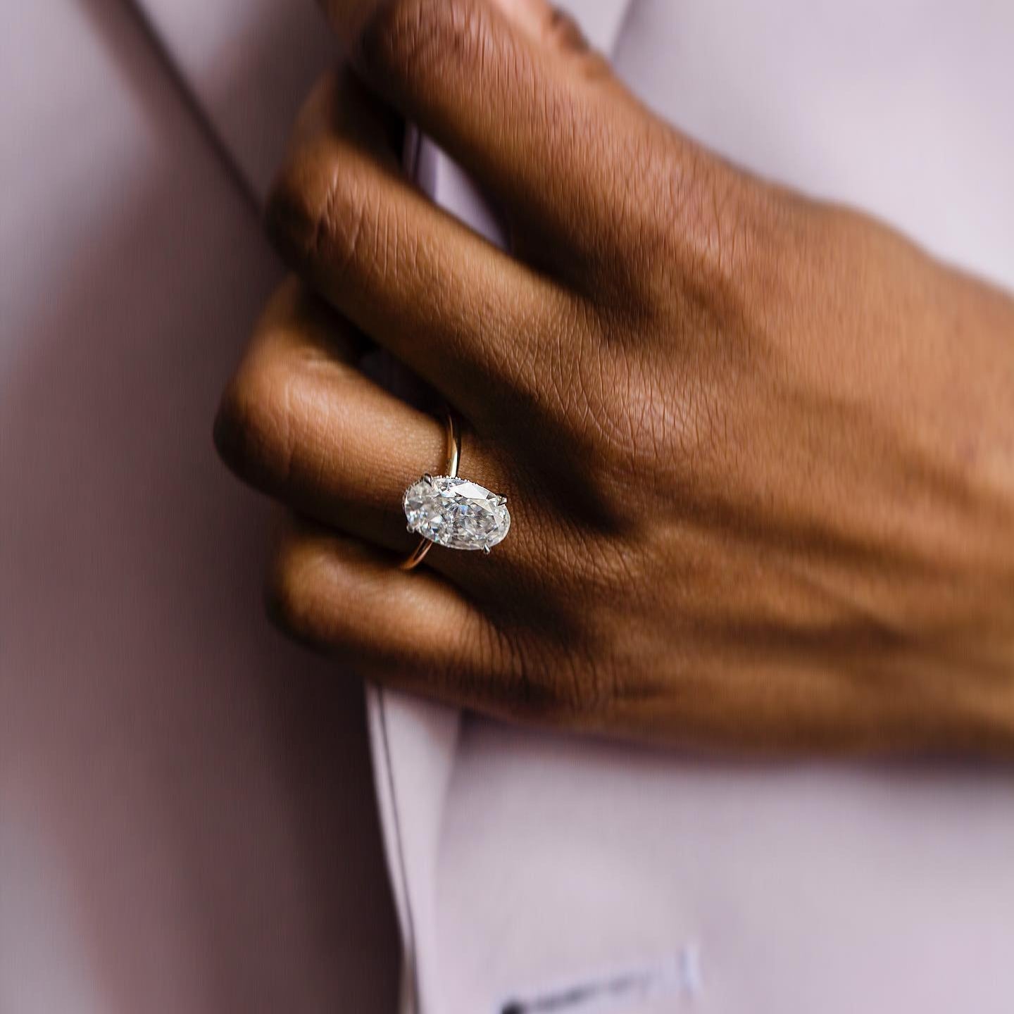 4.9 CT Oval Hidden Halo Lab Grown Diamond Engagement Ring