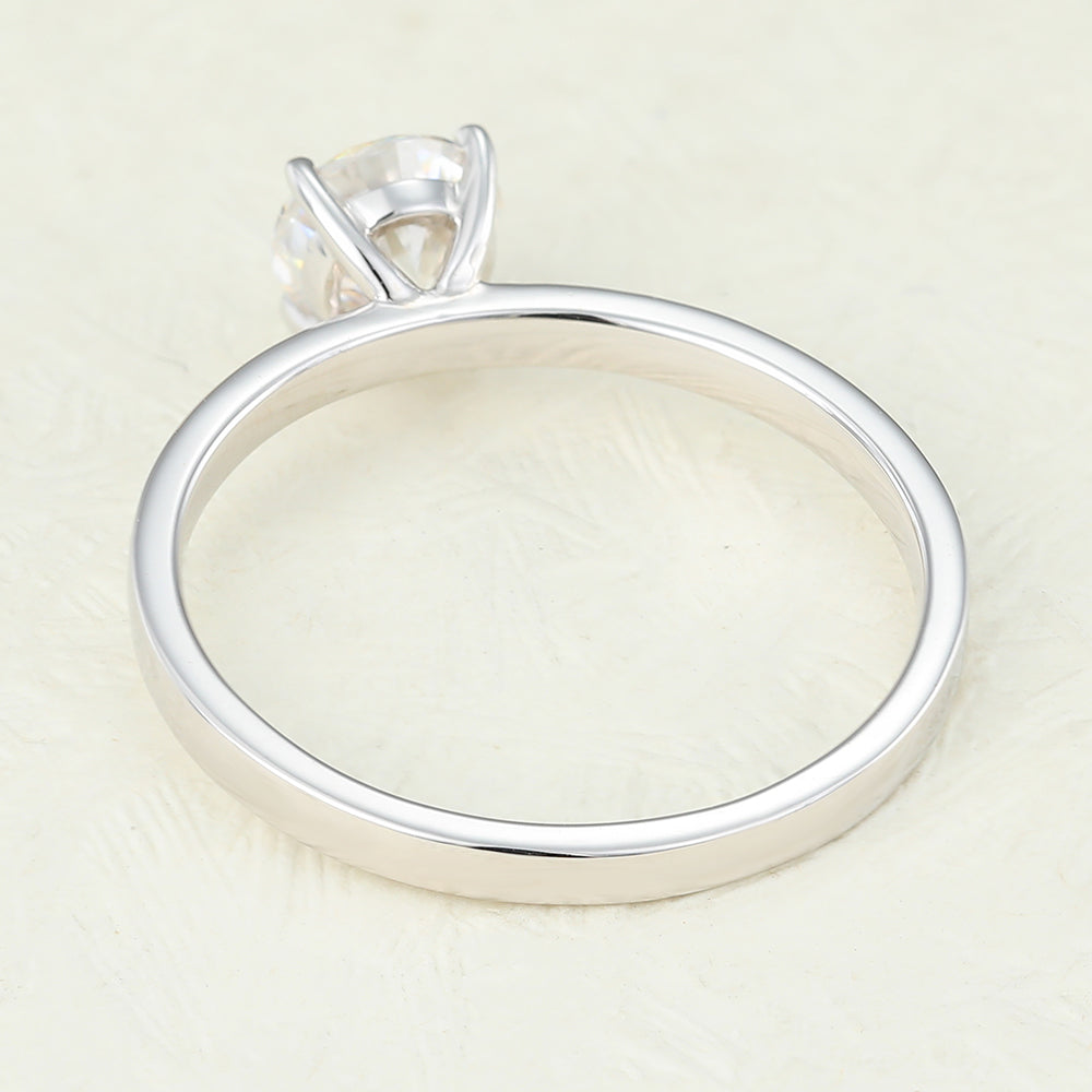 0.88 CT Round Solitaire Moissanite Engagement Ring