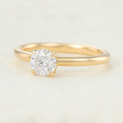 0.41 CT Round Solitaire Moissanite Engagement Ring
