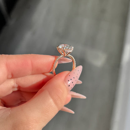 3.50 CT Oval Pave Moissanite Engagement Ring